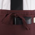 thumbnail image 5 of RITZ Chef's Line Waist Apron, Burgundy, 3 pockets + pen pocket Apron, 5 of 6