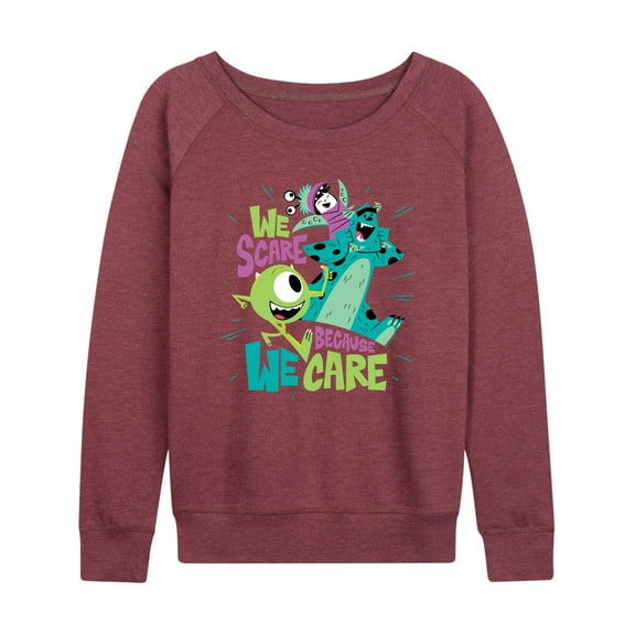 Monsters Inc - We Scare Because We Care -Women's Lightweight French Terry Long Sleeve Shirt
