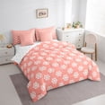 thumbnail image 3 of Homewish Kawaii Cherry Blossoms Bedding Comforter Set 7pcs, Flower Floral Queen Bedding Sets, Princess Cute Cartoon Reversible Queen Sheet Sets, Lightweight Room Decor, 3 of 7
