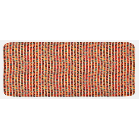 

Geometric Kitchen Mat Vertical Zig Zag Stripes with Triangles Fractal Look Vintage Mosaic Tile Plush Decorative Kitchen Mat with Non Slip Backing 47 X 19 Multicolor by Ambesonne