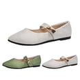 thumbnail image 4 of AUDeals Women's Mary Jane Shoes Thick Heel Pointed Toe One Strap Soft Leather Casual Dress Shoes, 4 of 8