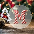 thumbnail image 3 of Christmas Tree Ornaments, Alphabet Christmas Decorations, 26 Letter Candy Cane Ornaments with Santa Hats, Acrylic 2D Lightweight Durable DIY Holiday Decorations for Home Office Yard Table Wall, 3 of 6