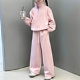thumbnail image 6 of Gubotare Tween Girls Clothes Long Sleeve Half Zip Sweatshirt + Wide Leg Pants 2 Piece Outfit Set Size 9-10 (Pink,9-10 Years), 6 of 6