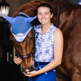 thumbnail image 3 of Dapplebay Equestrian Toile 1/4 Zip Light Riding Top - Sleeveless-Blue/White, 3 of 4