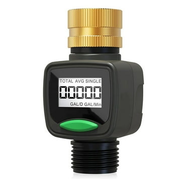 Water Flow Meter with Brass Inlet GPM for Garden Hose Watering, Measure Gallon/Liter, Measure Water Usage & Flow Rate