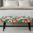 thumbnail image 3 of Jiueut Colorful Daisy Pattern Dining Room Bench Covers, Non Slip Bench Seat Protection with Elastic Band Thick Rectangle Chair Slipcover for Kitchen Home Hotel, 3 of 7