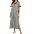 thumbnail image 3 of Qarigey Camisones de algodón de ajuste cómodo para mujer - Para una buena noche de sueño Material de alta Diseño favorecedor Ropa de dormir Type3 NO3, 3 of 6