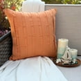 thumbnail image 4 of The HomeCentric Orange Pillow Cases, Textured Pintucks Solid Color Decorative Pillows Cover, Pack of 2, 14x14 inch (35x35 cm) Cushion Covers, Faux Suede Pillows Covers, - Orange Love Tune, 4 of 13