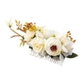 thumbnail image 5 of Vivid No Wither Hair Comb Non-slip Density Teeth Artificial Flower Leaves Decor Hair Stick Hair Accessories, 5 of 8