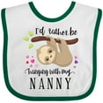 thumbnail image 3 of Inktastic Sloth I'd Rather Be Hanging with Nanny Boys or Girls Baby Bib, 3 of 4