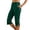 Dark Green, variant on NinXxx Women's Elastic Waist Pure Color Blend Cropped Trousers Everyday Sky Blue S