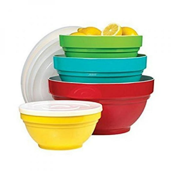 4 Melamine Bowl Set with Lids
