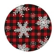 thumbnail image 4 of HAOXIT Christmas Snowflake Red Plaid Round Fitted Table Covers Elastic Edge Circle Tablecloth for Dining Party liday Fits Round Table 46"-50, 4 of 8