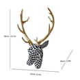 thumbnail image 3 of Deer Head Wall Decor Geometrical Antique Copper Deer Antlers Wall Sculpture Faux Taxidermy Resin Wall Animal Head, 3 of 9