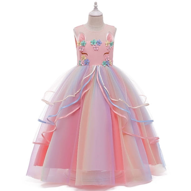 Vestido de niña Vestido de princesa Vestido de unicornio Vestido infantil Estilo único Versátil Ropa de temporada