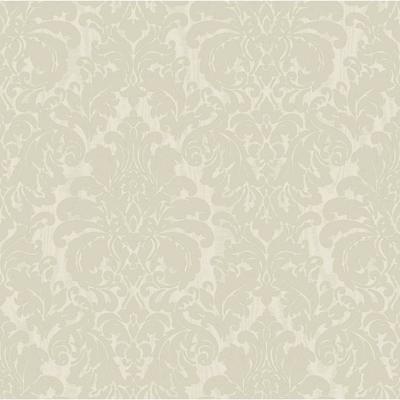 Sirpi Wallcoverings Betina White Damask Wallpaper