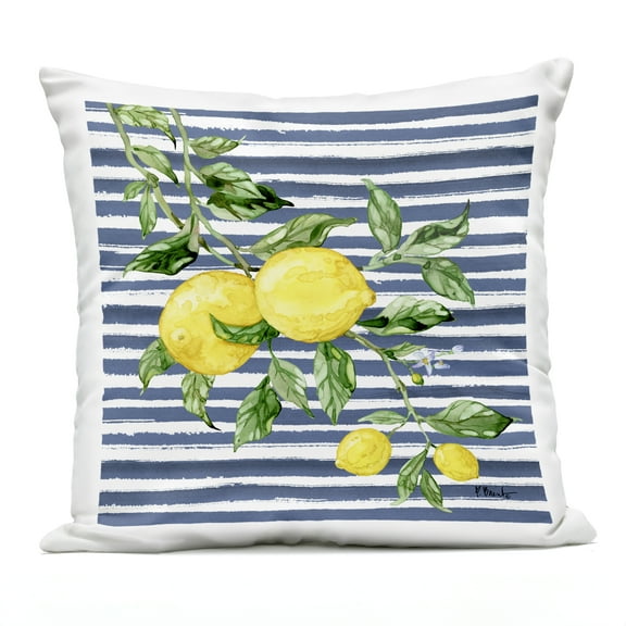 Stupell Industries Juicy Lemon Vine Outdoor Printed Pillow design by Paul Brent, 18 x 7 x 18