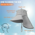 thumbnail image 2 of KANCOKIT Women Wide Brim Sun Hat with Neck Cover Flap & Ponytail UV Protection for Fishing Hiking Camping, Gray, 2 of 6