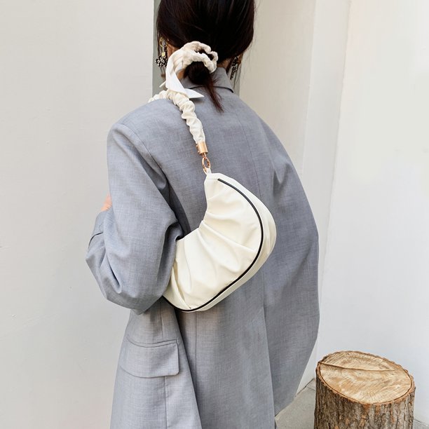 Bolsa Bolso pequeño informal plisado de Color puro para mujer Retro (blanco) JShteea Para Estrenar