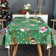 thumbnail image 6 of Plastic Christmas Tablecloth Square Silver Vinyl Christmas Table Cloth Xmas Table Cover with Snowman for Party (60'''' x 60'''', Snowman), 6 of 6