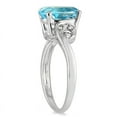 thumbnail image 2 of SZUL Women's 3 1/4 Carat Oval Blue Topaz and Diamond Ring in 10K White Gold, 2 of 3