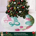 thumbnail image 6 of FMSHPON Easter Easter Colorful Eggs Beautiful Flowers Xmas Christmas Tree Skirt Stand Mat for Holiday Party Decoration Indoor Outdoor 48 inches, 6 of 6