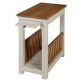 thumbnail image 5 of Alaterre Furniture Savannah Chairside Magazine End Table with Pull-out Shelf, Ivory with Natural Wood Top, 5 of 5