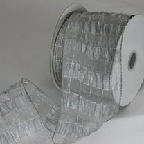 The Ribbon People Silver Plaid Wired Craft Ribbon 4" x 20 Yards