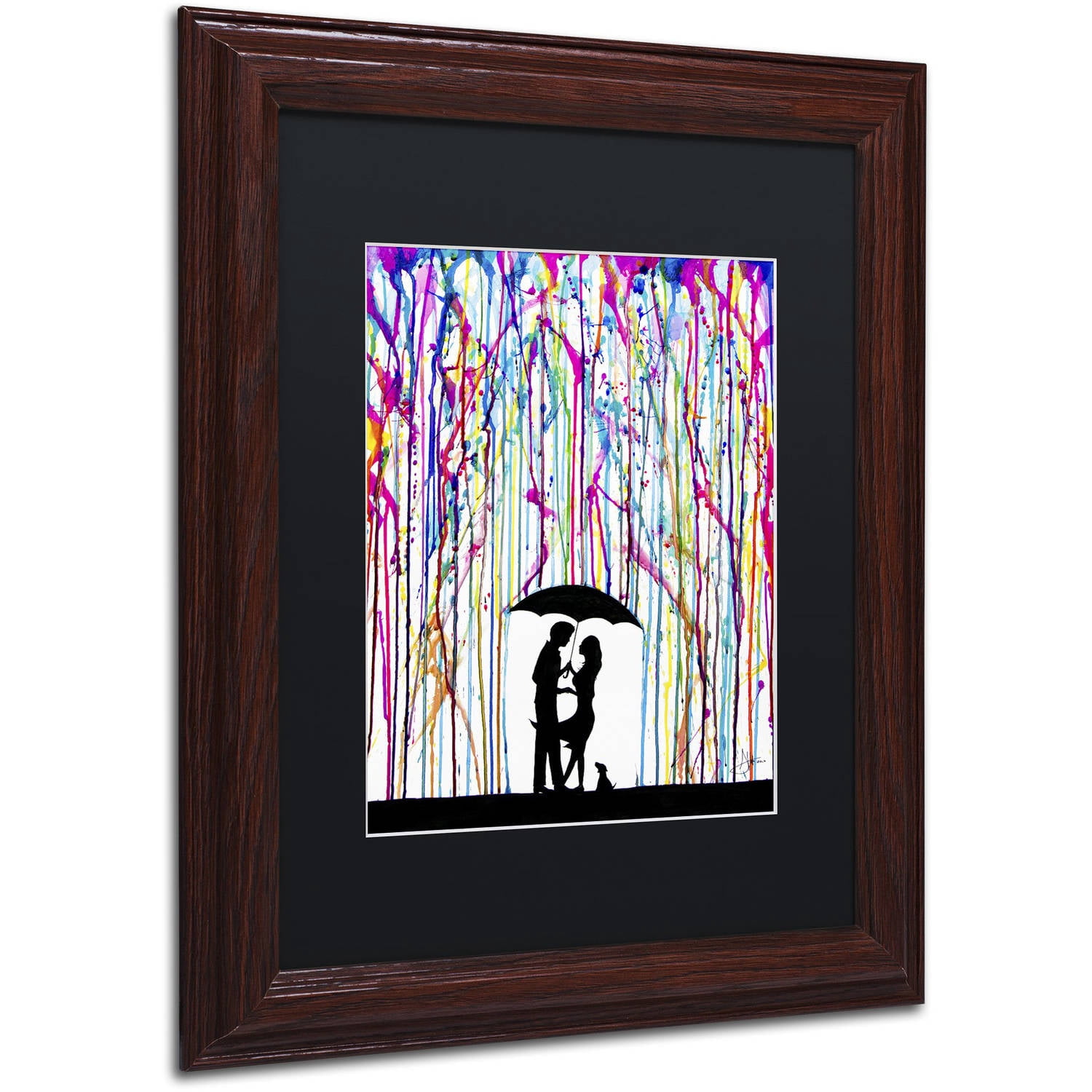 Trademark Fine Art 'Two Step' Canvas Art by Marc Allante, Black Matte, Wood Frame