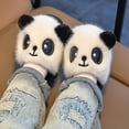 thumbnail image 3 of New Winter Warm Cartoon Cute Panda Indoor Mule Soft Non-slip Kids Fluffy Slippers for Boys And Girls Children Home Cotton Shoes (Khaki,24-25), 3 of 7
