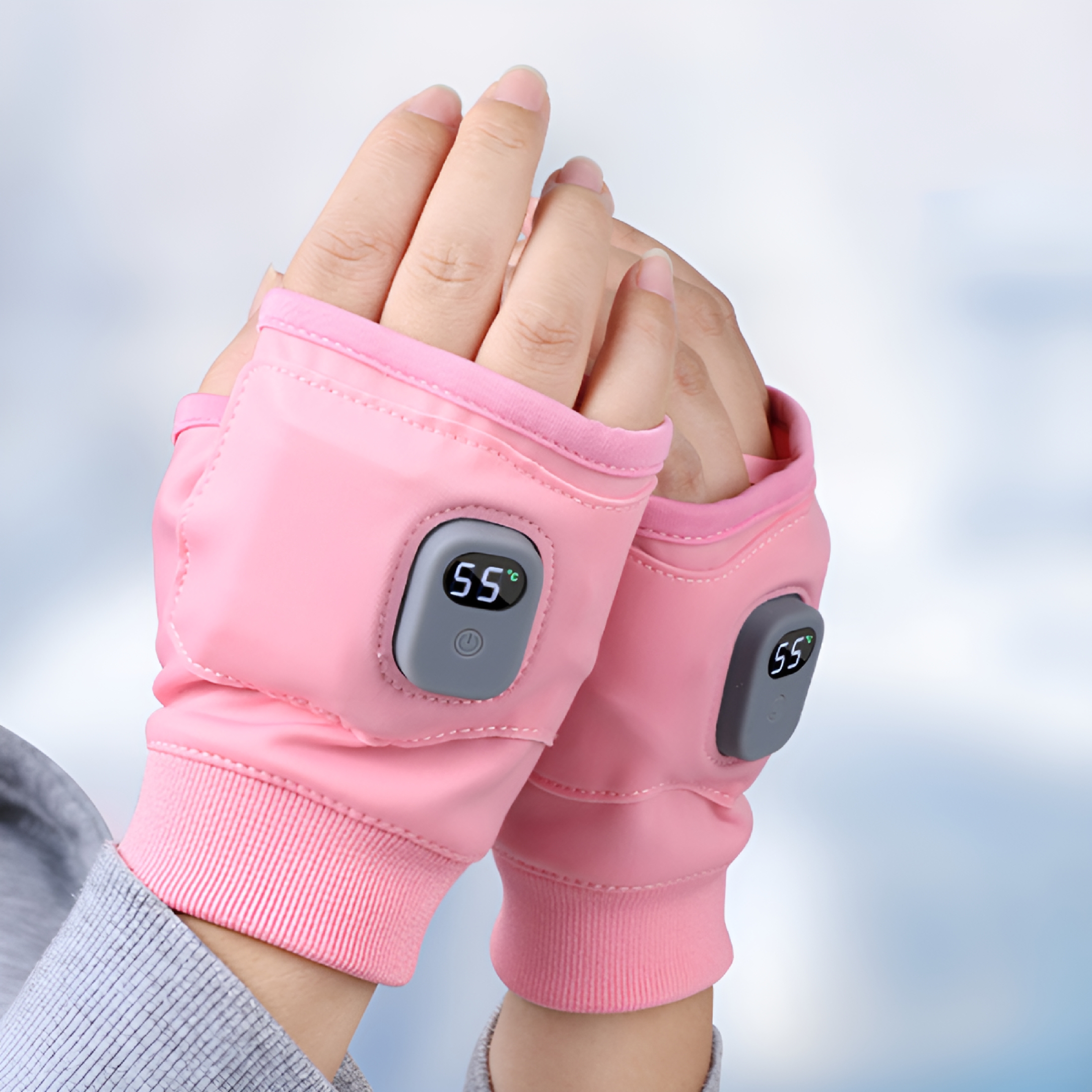 TELOLY Heated Gloves Fingerless for Women Man Rechargeable Electric Touchscreen Wearable Cold Winter Work Arthritis Pain Relief Hand Warmers Hot Compress Reusable Heated Fingerless Gloves