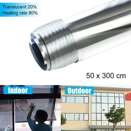 Solar Window - 50cm x 300cm 20% Mirror Silver Solar Reflective Window Film One Way Tint Tinting