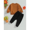 thumbnail image 5 of ZINTAOZT Toddler Baby Boys Halloween Outfits Mr Steal Your Pumpkin Sweatshirts Tops Casual Pants Set 2Pcs Fall Clothes, 5 of 8