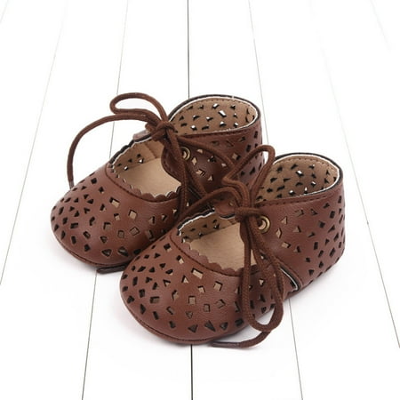 

Cathalem 6 Toddler Spring And Summer Children Baby Toddler Shoes For Girls Flat Bottoms Non Slip Light Hollow Breathable Lace Up Shoes Brown 12 Months