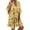 Yellow, variant on ZHOGXU Summer Dresses For Women Floral Print 3/4 Sleeve V Neck Midi Dress Elegant Casual Dress,Yellow,XXXXXL