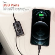 GE Surge Protector Power Strip with USB Ports, 8 Ft Long Extension Cord, 4320 Joules, 12 Outlet Extender (Wide Spaced), 2 USB-A, Flat Plug, Black