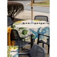 thumbnail image 5 of Outdoor Tablecloth with Umbrella Hole for Patio/Picnic/Party/Camping, Summer Lemon Waterproof Table Cloth Square Cover Washable, Coastal Starfish Shells Pastoral Floral Vintage (54"x 54"), 5 of 8