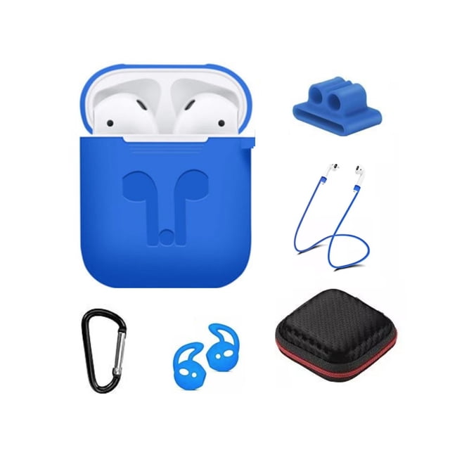 Funda para AirPods Silicón + Accesorios 6 en 1 - Azul OEM 6 en 1