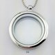 thumbnail image 3 of Fashion Memory Floating Charm Locket Pendant Necklace Gift For Valentine's Day--White sliver-Product code 50311 White sliver, 3 of 3