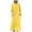 Yellow, variant on TJAZFJPA Denim Dress Women's Solid Color Round Neck Cotton Linen Long Sleeved Casual Pleated Double Pocket Dress Women's Dresses Summer Sweetheart Neckline Dress