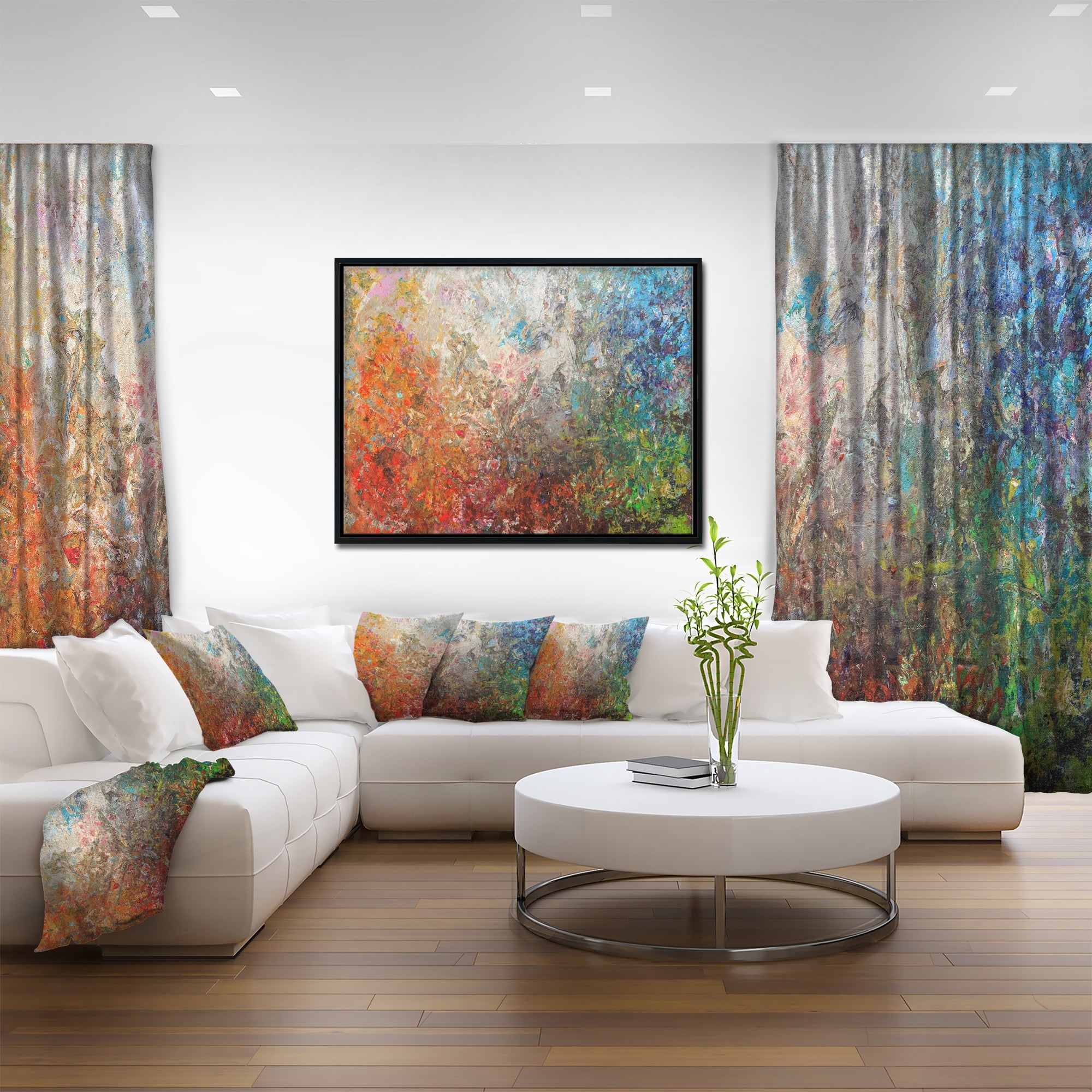 Designart ' Board Stained Abstract Art ' Abstract Framed Canvas Art Print