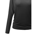 thumbnail image 3 of FashionOutfit Women's Round Neck Shoulder Batwing Long Sleeve Tunic Long Top, 3 of 3