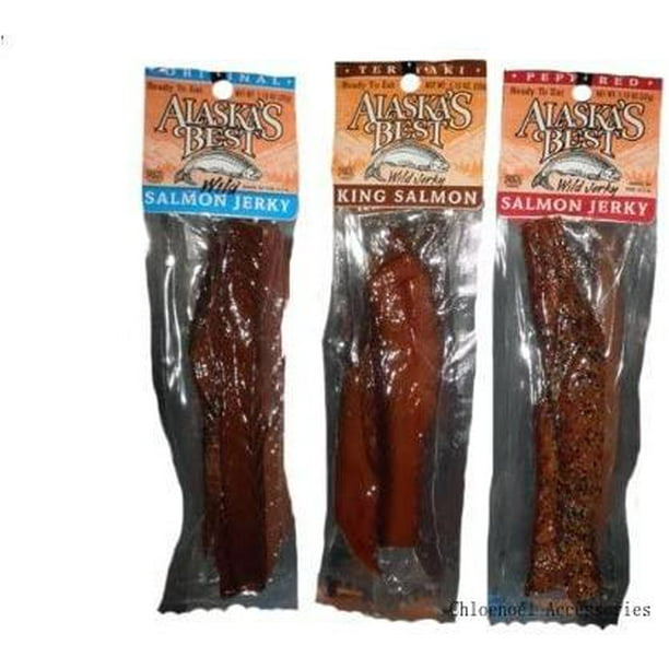 Alaska Smoked King Salmon Jerky Sampler (3 Pack)