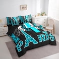 thumbnail image 3 of Homewish Fashion Eiffel Tower Teens Twin Bedding Sets 7-Piece, Modern Zebra Cheetah Print Bedding Comforter Set, Chic Cyan Polkadots Reversible Sheet Sets, Lightweight Room Decor, 3 of 7
