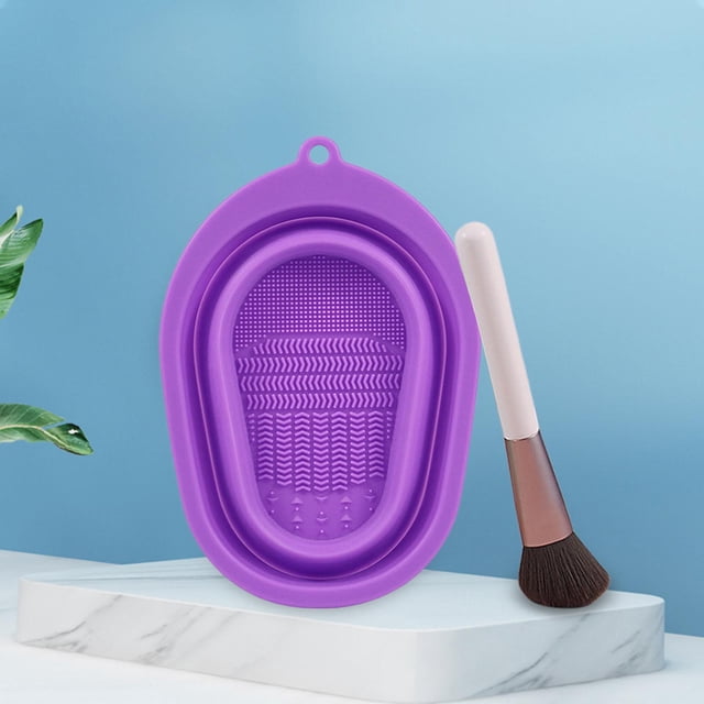 Mini cepillo de limpieza Gel Mat Scrubber Fácil de limpiar Texturas múltiples Herramienta de limpieza Portátil profesion para cepillo - púrpura Salvador limpiador de cepillos de silicona