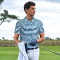 thumbnail image 3 of Honeii Ocean on Striped print Polo Shirt, a classic short-sleeved, button-down golf shirt designed for menX-Large, 3 of 6