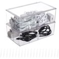 thumbnail image 1 of LAICAIW Clear Plastic Storage Bins with Lid, Large Cable Organizer Box with Lid and 20 Wire Ties, Adjustable Electronic Cord Management Case for Desk Drawer, Home Office, Art Crafts Supply (2 Pack), 1 of 7