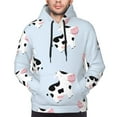 thumbnail image 4 of Bingfone Cute Farm Cow Men'S Drawstring Hoodie Long Sleeve Pocket Sweatshirts-Large, 4 of 9