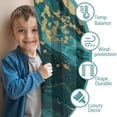 thumbnail image 3 of Blackout Kids Curtains,Teal Gold Marble Pattern Childrens Insulated Curtains Set Of 2,Bedroom Essentials,Toddler Room Decor 42"x84", 3 of 5