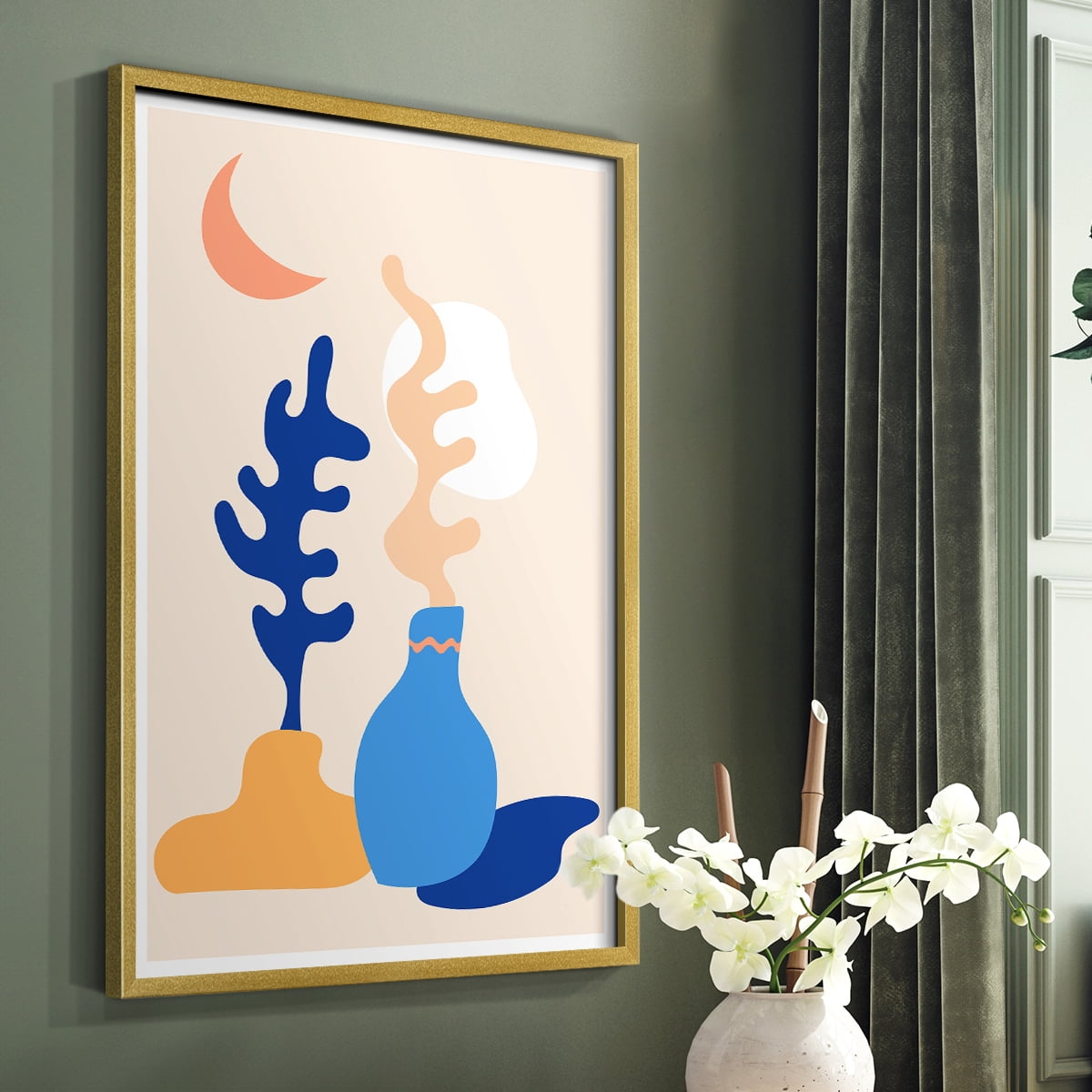 Matisse CDLXX in Gold Solid Wood Framed Print No Nail Hanging